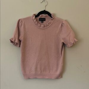 Premise Blush Ruffle Trim Top